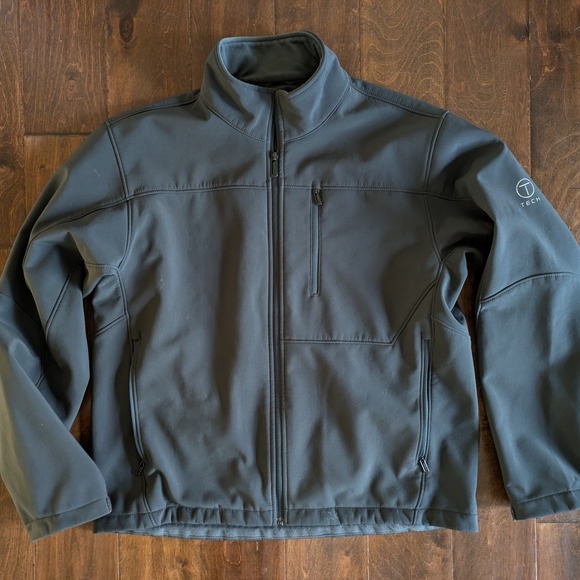 Other - Tech By Tumi Softshell Zip Jacket Men's Large Gray Pockets Fleece Lined